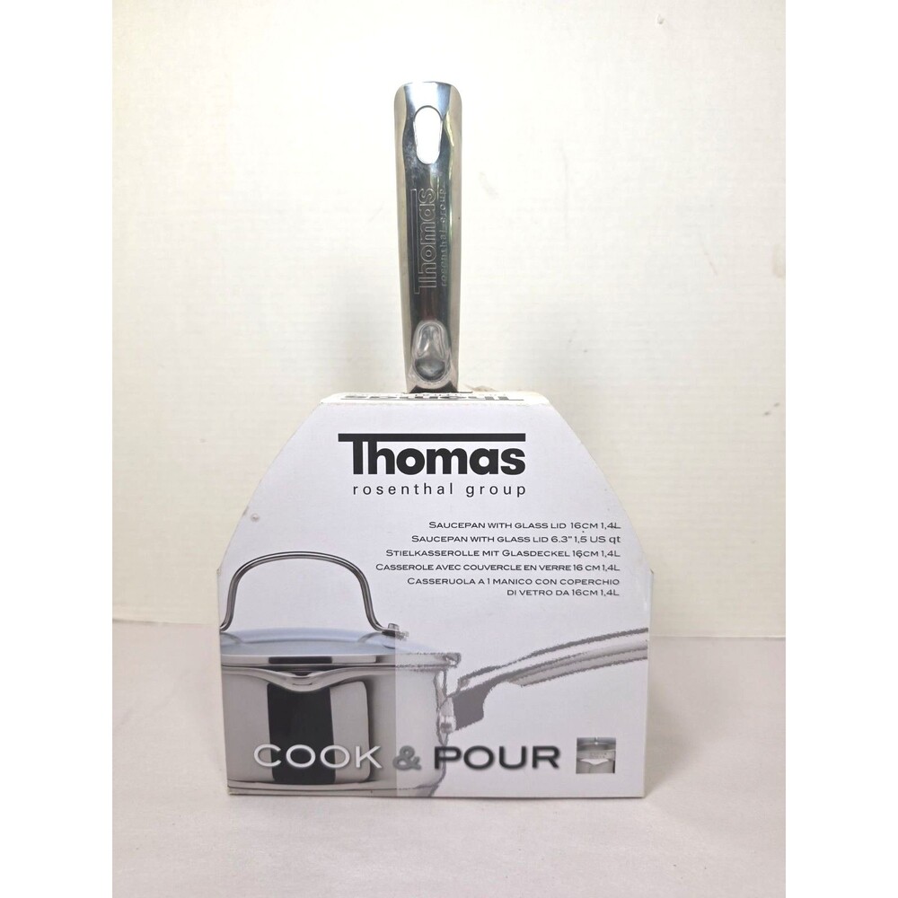 New 1.4L Sauce Pan With Glass Lid Thomas rosenthal group Stainless